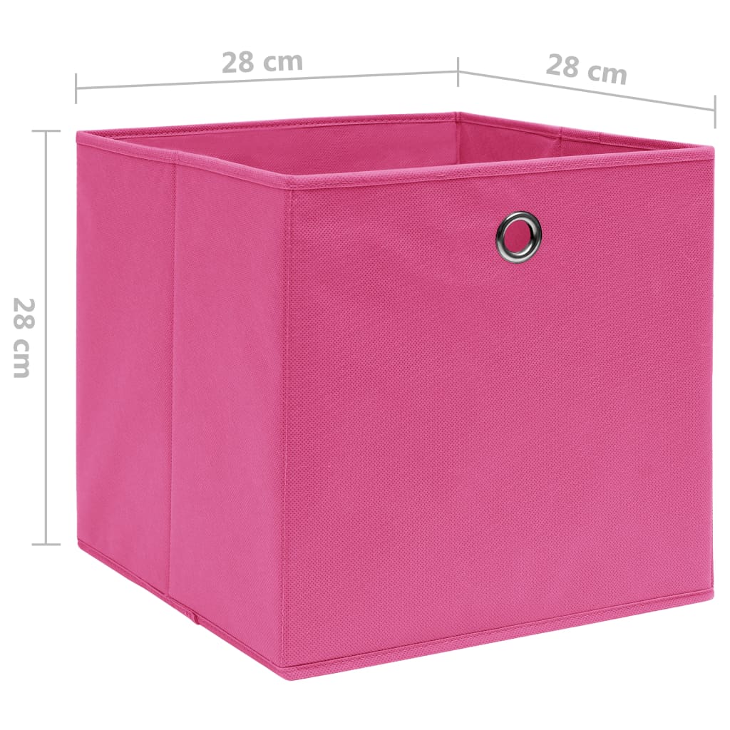 Opbergboxen 4 st 28x28x28 cm nonwoven stof roze