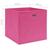 Opbergboxen 4 st 28x28x28 cm nonwoven stof roze