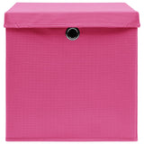 Opbergboxen met deksel 4 st 28x28x28 cm roze - AllerleiShop