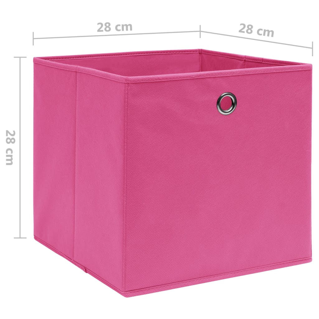 Opbergboxen 10 st 28x28x28 cm nonwoven stof roze - AllerleiShop