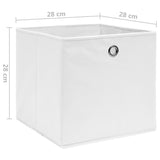 Opbergboxen 4 st 28x28x28 cm nonwoven stof wit - AllerleiShop