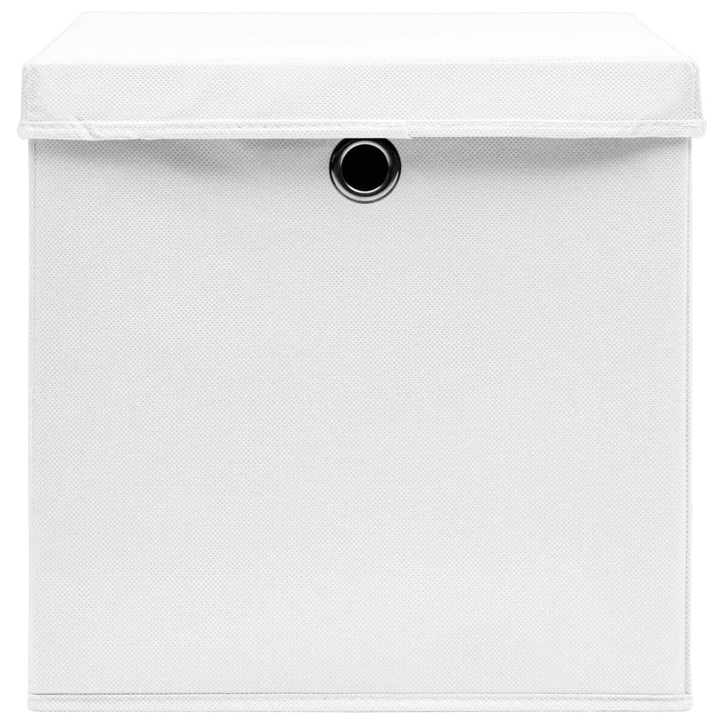 Opbergboxen met deksel 4 st 28x28x28 cm wit - AllerleiShop