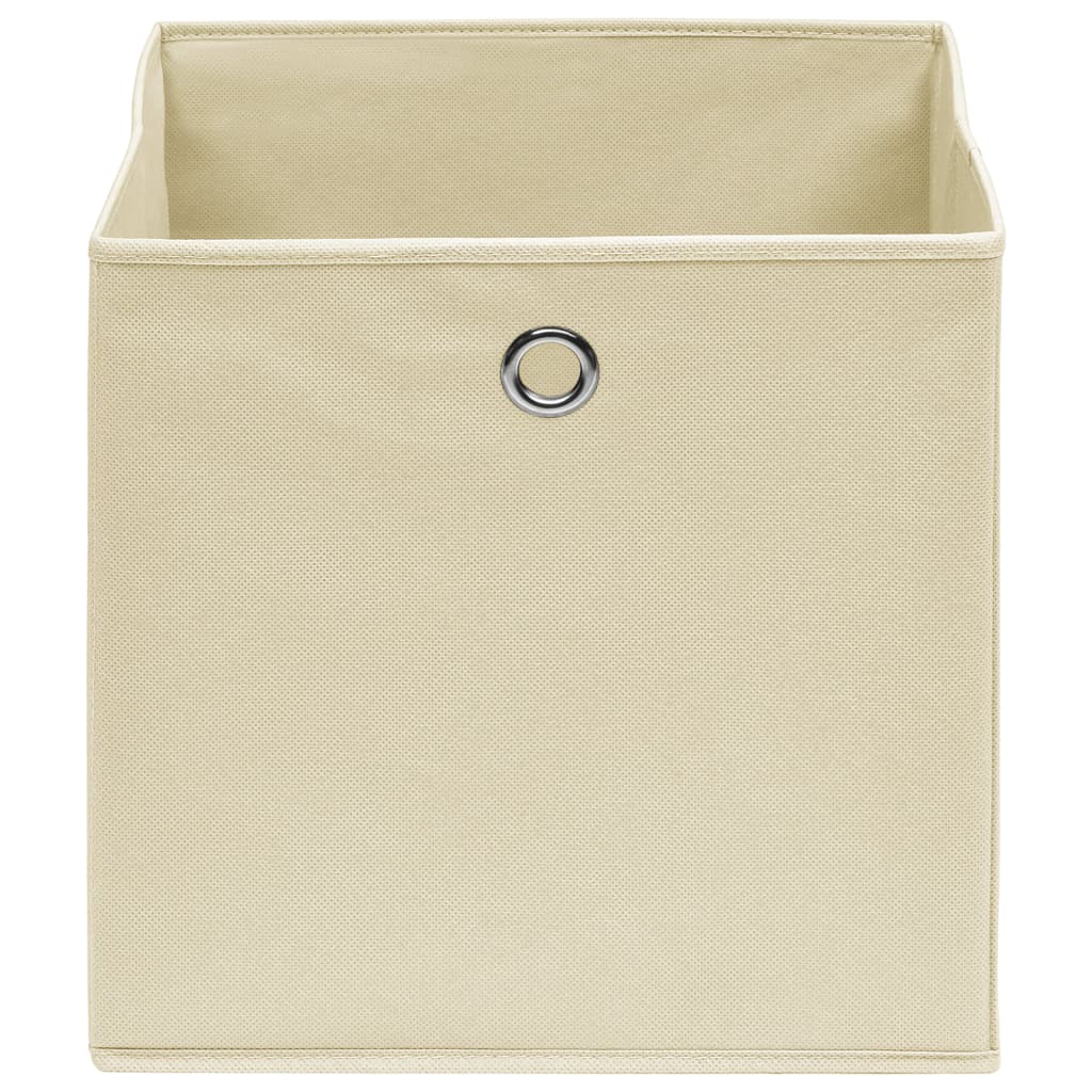 Opbergboxen 10 st 28x28x28 cm nonwoven stof crèmekleurig