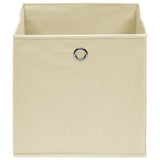 Opbergboxen 10 st 28x28x28 cm nonwoven stof crèmekleurig