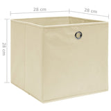 Opbergboxen 10 st 28x28x28 cm nonwoven stof crèmekleurig