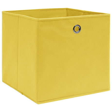 Opbergboxen 4 st 28x28x28 cm nonwoven stof geel - AllerleiShop