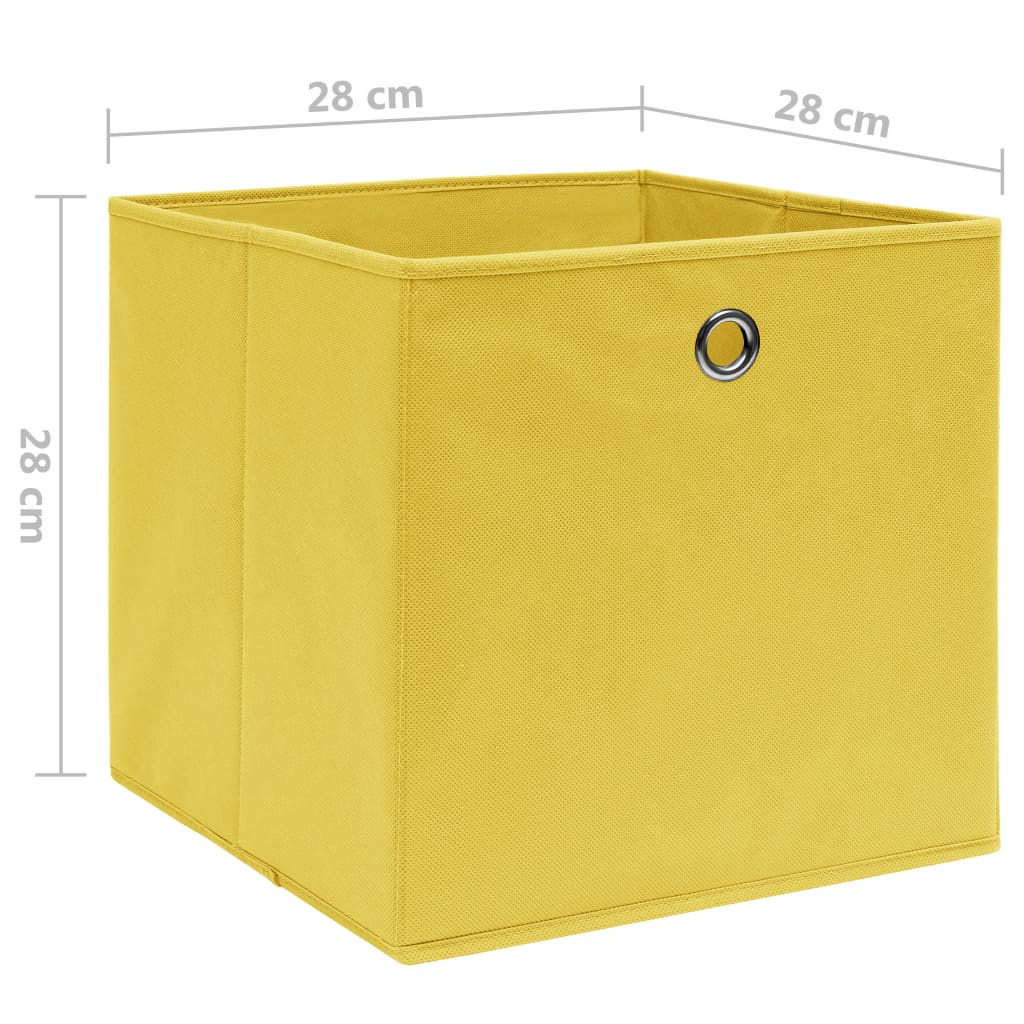 Opbergboxen 4 st 28x28x28 cm nonwoven stof geel - AllerleiShop