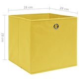 Opbergboxen 10 st 28x28x28 cm nonwoven stof geel - AllerleiShop