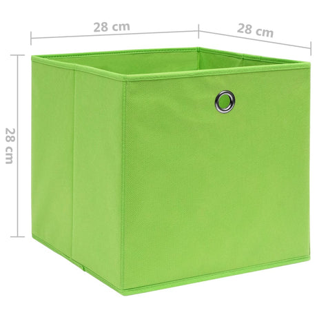 Opbergboxen 4 st 28x28x28 cm nonwoven stof groen - AllerleiShop