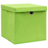 Opbergboxen met deksel 4 st 28x28x28 cm groen - AllerleiShop