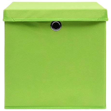 Opbergboxen met deksel 4 st 28x28x28 cm groen - AllerleiShop