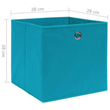 Opbergboxen 4 st 28x28x28 cm nonwoven stof babyblauw - AllerleiShop