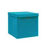 Opbergboxen met deksel 4 st 28x28x28 cm babyblauw - AllerleiShop