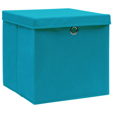 Opbergboxen met deksel 4 st 28x28x28 cm babyblauw - AllerleiShop