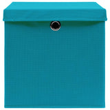 Opbergboxen met deksel 4 st 28x28x28 cm babyblauw - AllerleiShop