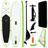 Stand Up Paddleboard opblaasbaar met zeilset groen en wit - AllerleiShop