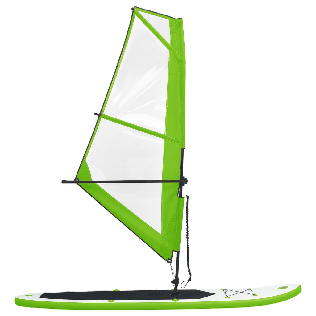 Stand Up Paddleboard opblaasbaar met zeilset groen en wit - AllerleiShop