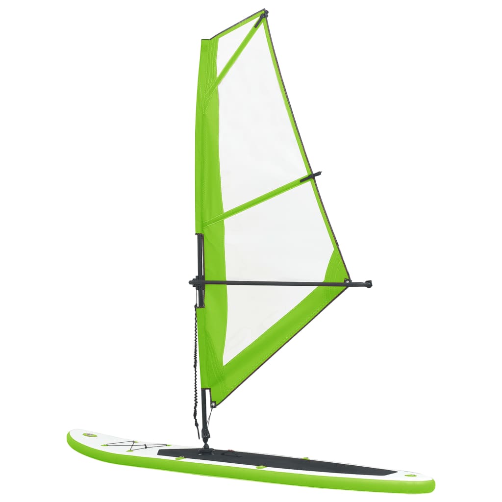 Stand Up Paddleboard opblaasbaar met zeilset groen en wit - AllerleiShop