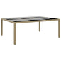 Tuintafel 200x150x75 cm gehard glas en poly rattan beige - AllerleiShop