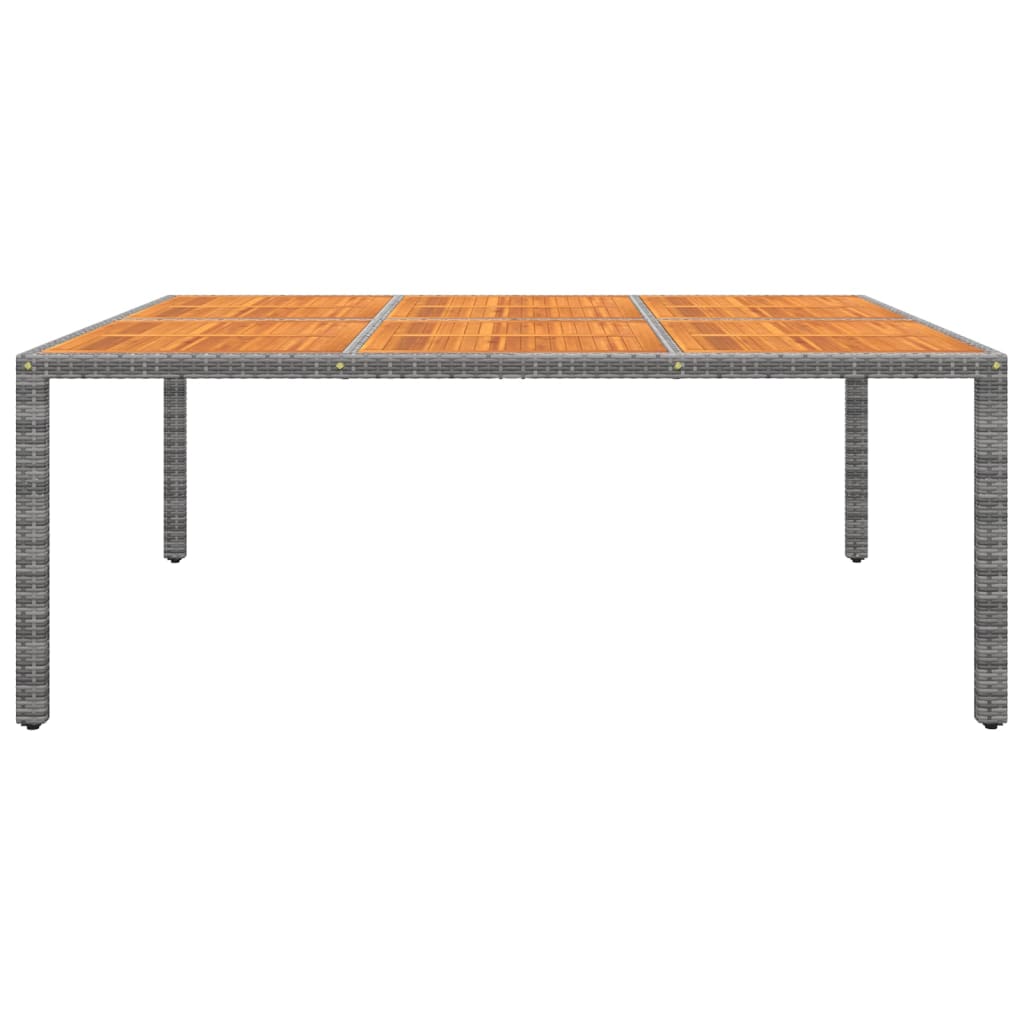 Tuintafel 200x150x75 cm acaciahout en poly rattan grijs - AllerleiShop