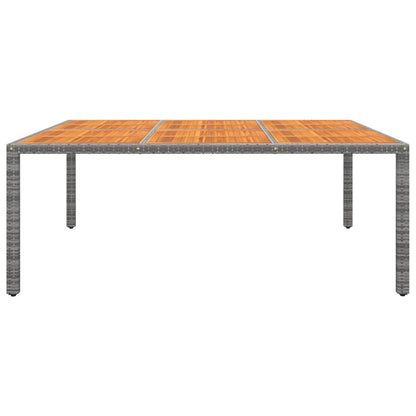 Tuintafel 200x150x75 cm acaciahout en poly rattan grijs - AllerleiShop