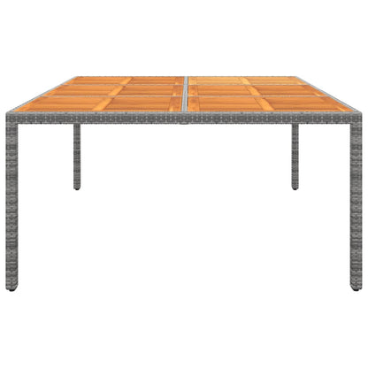 Tuintafel 200x150x75 cm acaciahout en poly rattan grijs - AllerleiShop