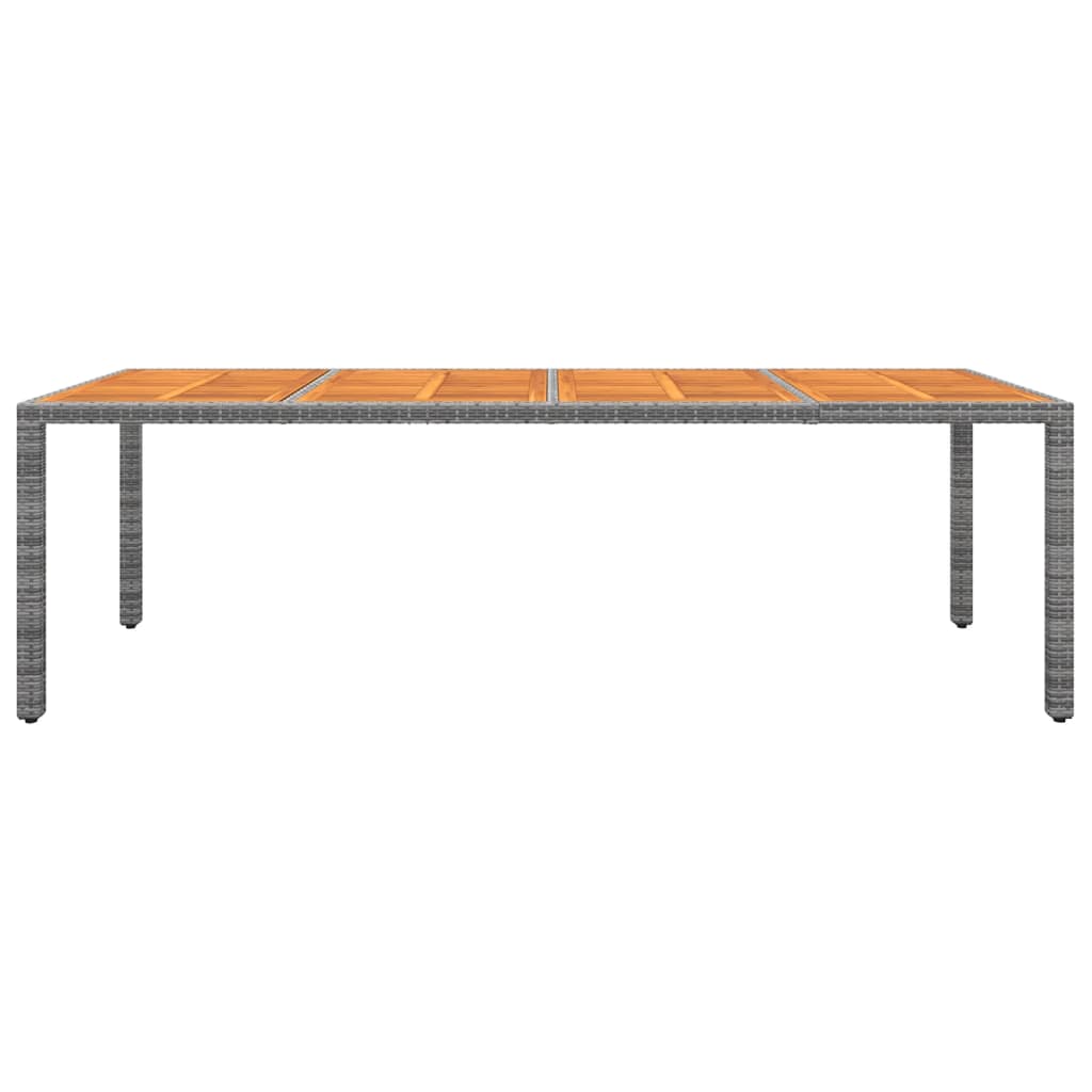 Tuintafel 250x100x75 cm poly rattan en massief acaciahout grijs - AllerleiShop