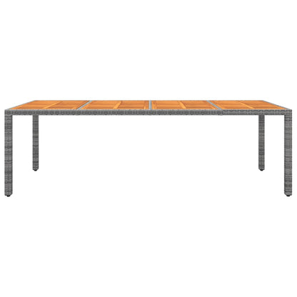 Tuintafel 250x100x75 cm poly rattan en massief acaciahout grijs - AllerleiShop