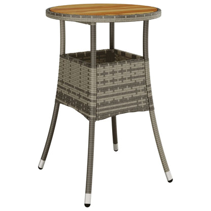 Tuintafel Ø60x75 cm acaciahout en poly rattan grijs - AllerleiShop