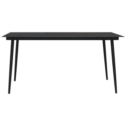 Tuintafel 190x90x74 cm staal en glas zwart - AllerleiShop