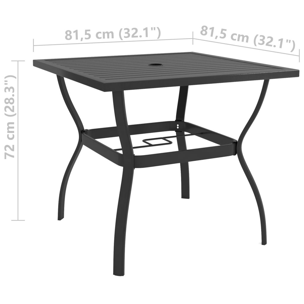 Tuintafel 81,5x81,5x72 cm staal antraciet - AllerleiShop