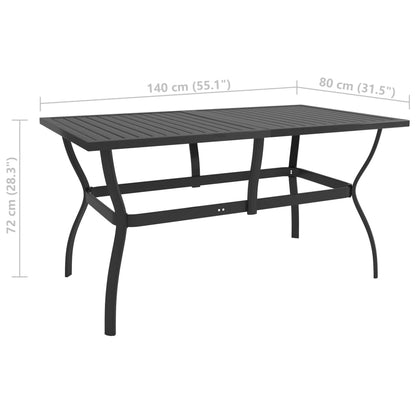 Tuintafel 140x80x72 cm staal antraciet - AllerleiShop