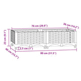 Plantenbak verhoogd 80x40x23 cm polypropyleen - AllerleiShop