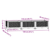 Plantenbak verhoogd 120x40x23 cm polypropyleen - AllerleiShop