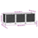 Plantenbak verhoogd 120x40x38 cm polypropyleen - AllerleiShop