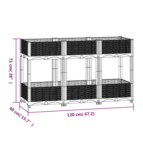 Plantenbak verhoogd 120x40x71 cm polypropyleen - AllerleiShop