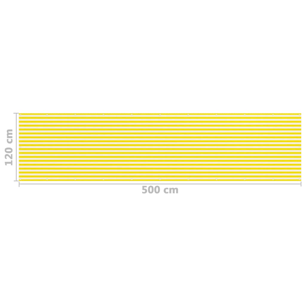 Balkonscherm 120x500 cm HDPE geel en wit