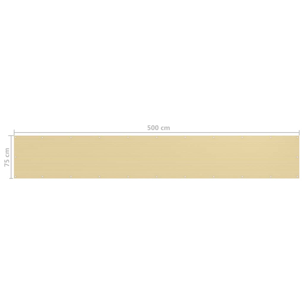 Balkonscherm 75x500 cm HDPE beige