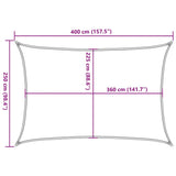 Zonnezeil 160 g/m² 2,5x4 m HDPE antracietkleurig