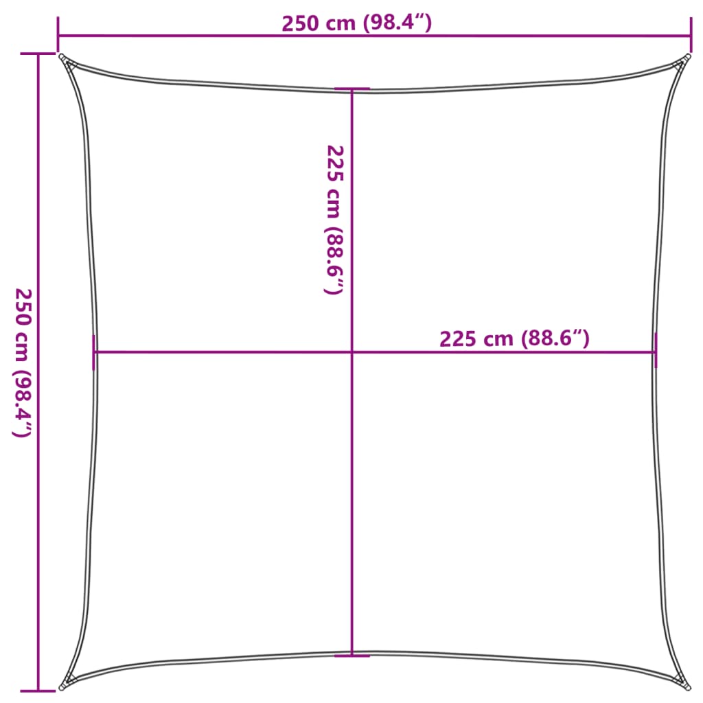 Zonnezeil 160 g/m² 2,5x2,5 m HDPE beige