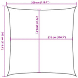 Zonnezeil 160 g/m² 3x3 m HDPE crèmekleurig