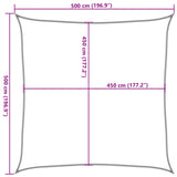 Zonnezeil 160 g/m² 5x5 m HDPE crèmekleurig