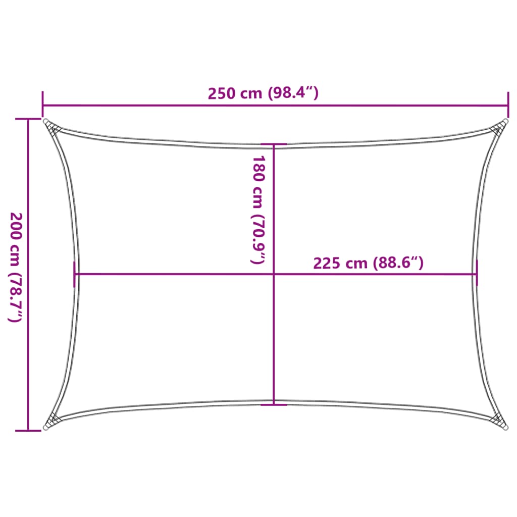 Zonnezeil 160 g/m² 2x2,5 m HDPE crèmekleurig