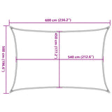 Zonnezeil 160 g/m² 5x6 m HDPE crèmekleurig