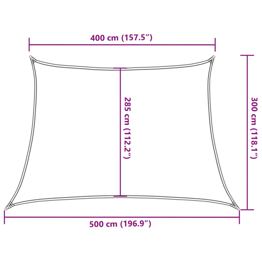 Zonnezeil 160 g/m² 4/5x3 m HDPE crèmekleurig