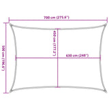 Zonnezeil 160 g/m² 5x7 m HDPE wit