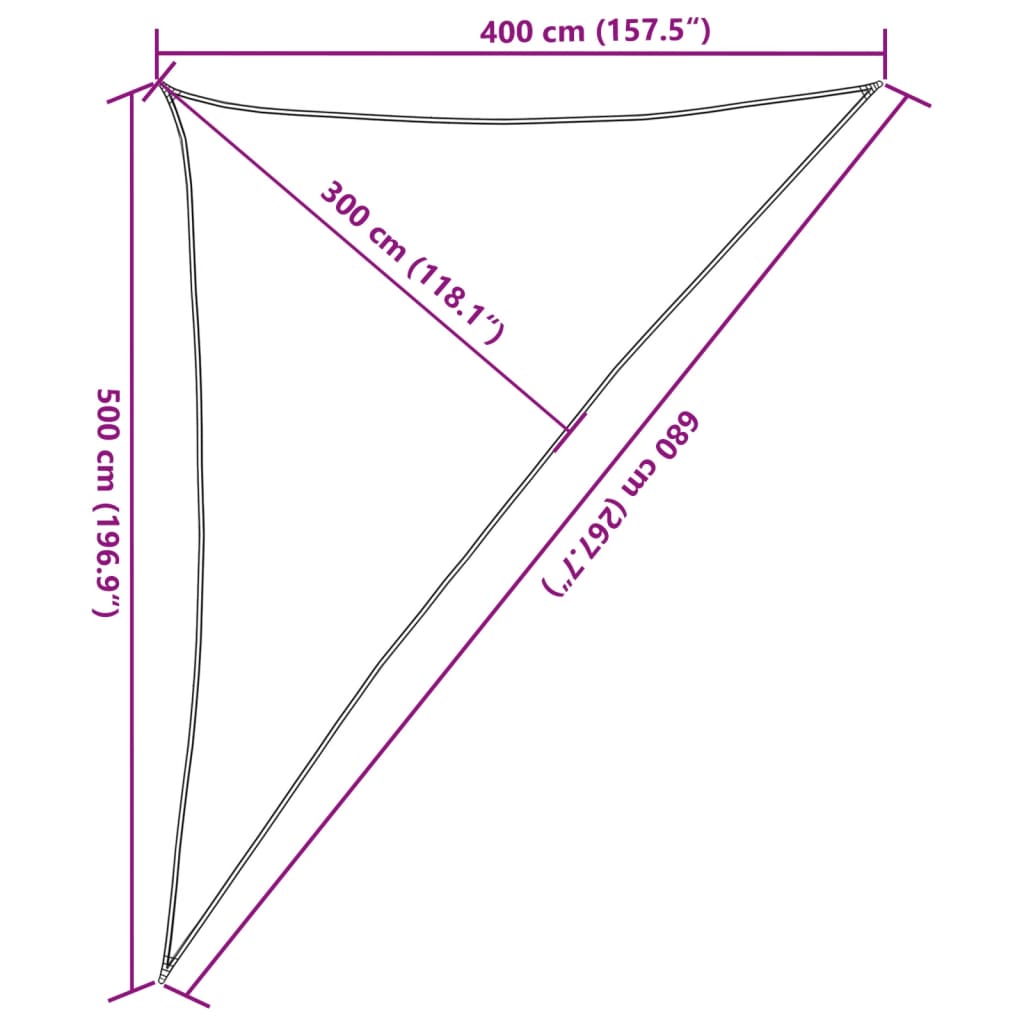 Zonnezeil 160 g/m² 4x5x6,8 m HDPE wit