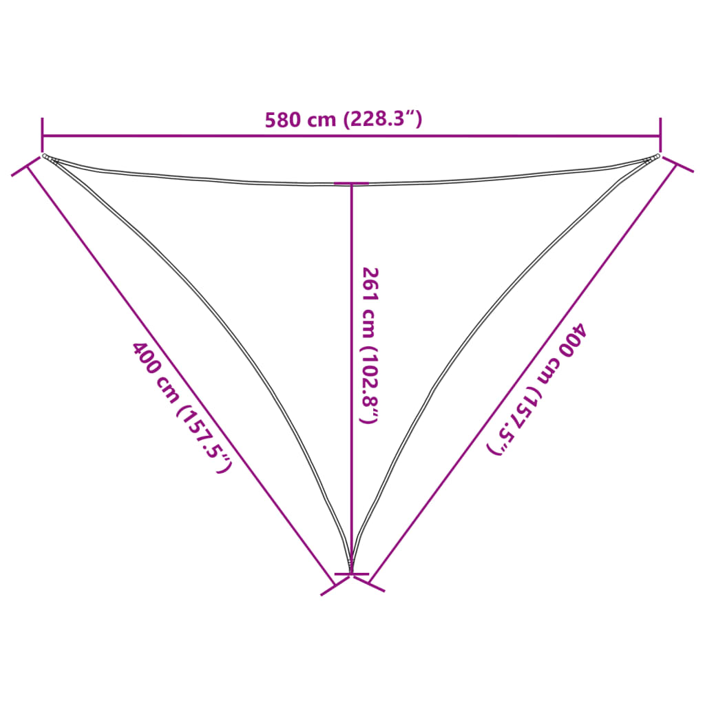 Zonnezeil 160 g/m² 4x4x5,8 m HDPE lichtgroen