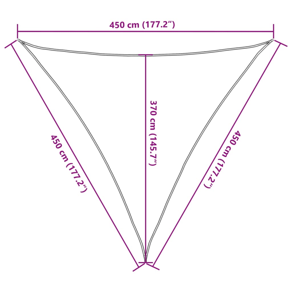 Zonnezeil 160 g/m² 4,5x4,5x4,5 m HDPE lichtgroen