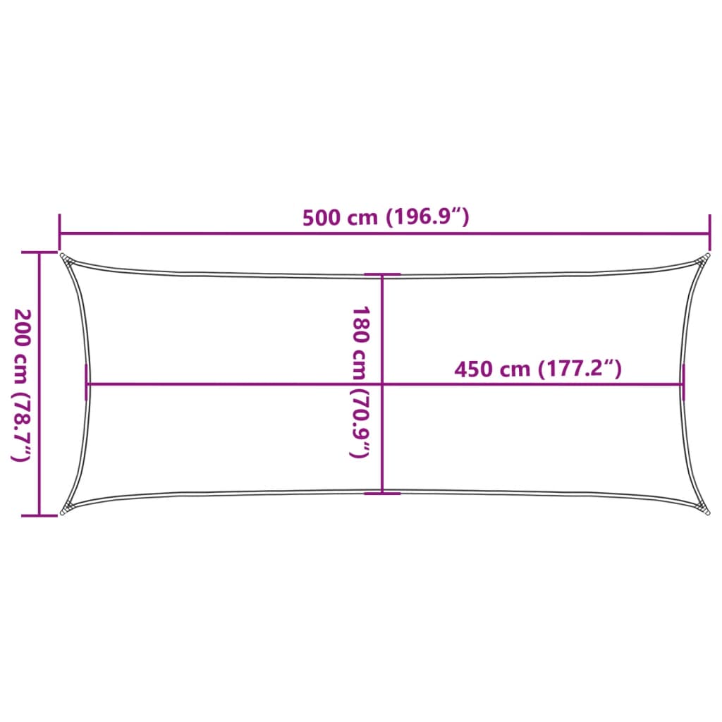 Zonnezeil 160 g/m² 2x5 m HDPE terracottakleurig